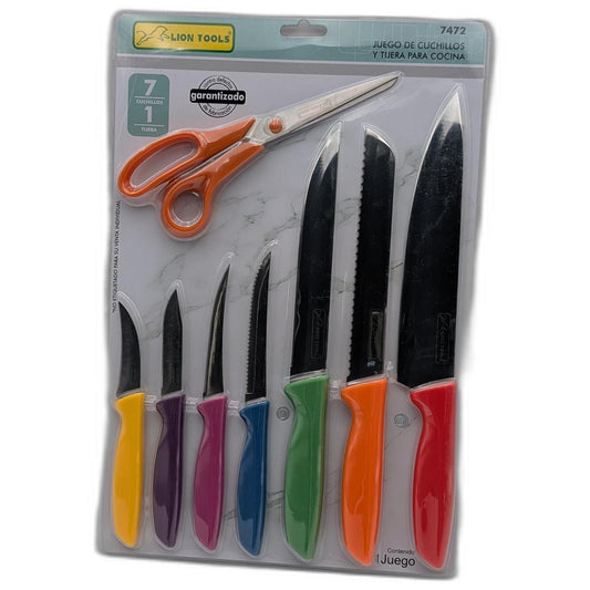 Juego de Cuchillos y Tijera Cocina 8 Piezas (7472)