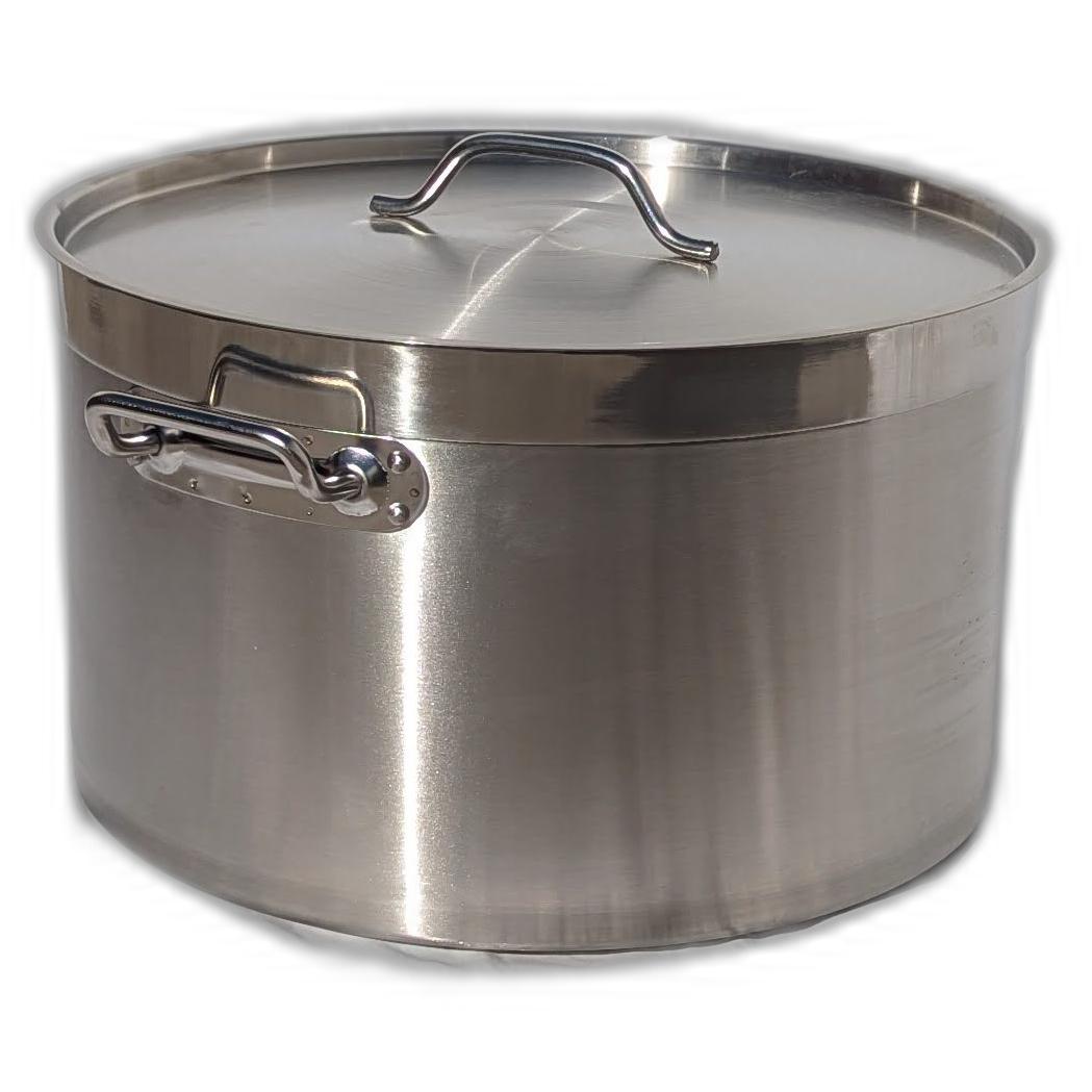 Media Olla de Acero Inoxidable 40 Litros con Tapa (MCCOMAIFD4000K)