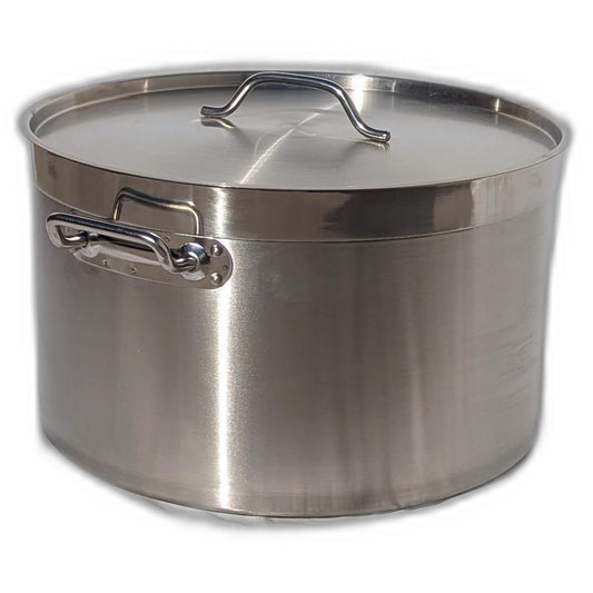 Media Olla de Acero Inoxidable 40 Litros con Tapa (MCCOMAIFD4000K)