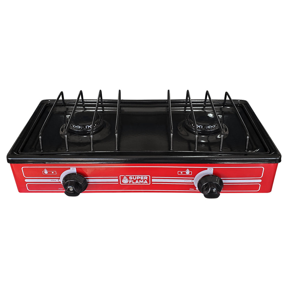 Parrilla de Mesa 2 Quemadores Roja (2Q-R)