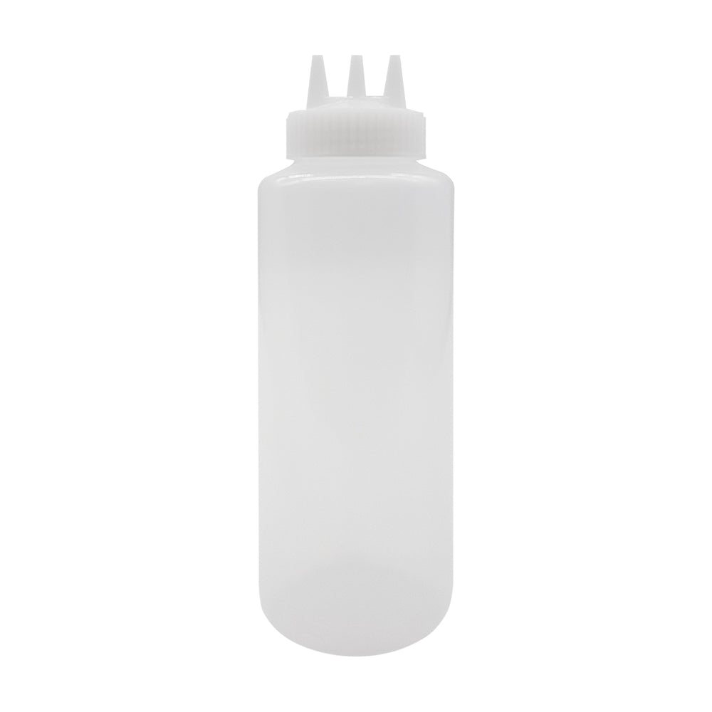 Recipiente Bote para Aderezo 3 Salidas Transparente 32 Onzas (MCDV32TC)