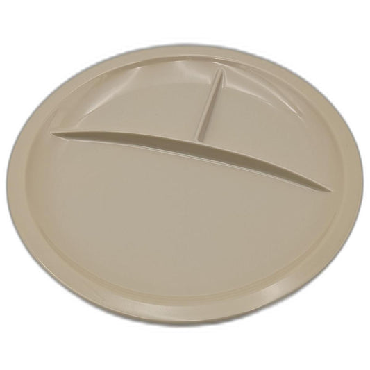 Plato de Melamina Redondo 3 Divisiones Beige (MCPLMR253D)