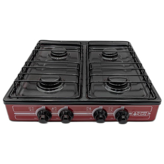 Parrilla de Mesa 4 Quemadores Roja (4Q-R)