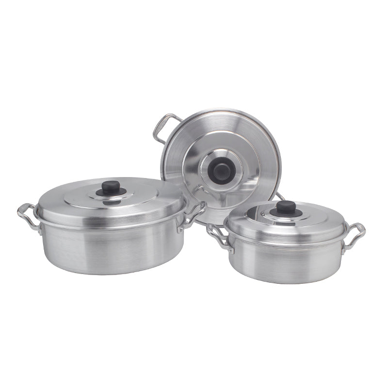 Juego 3 Budineras Aluminio 26, 30 Y 34cm 5, 7 y 9 Litros (0600)