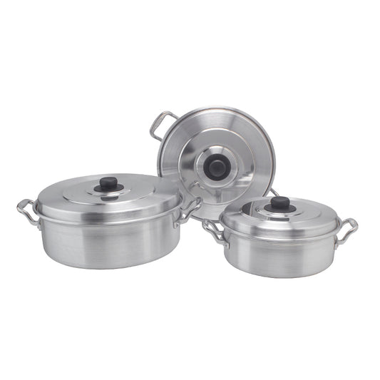 Juego 3 Budineras Aluminio 26, 30 Y 34cm 5, 7 y 9 Litros (0600)