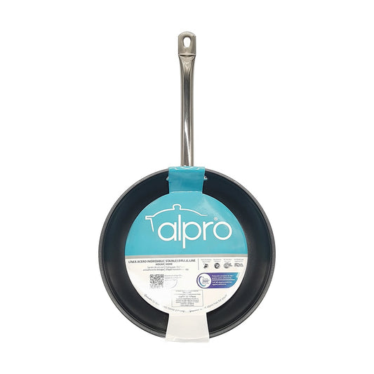 Sarten 26 Centimetros Acero Inoxidable Mango Negro (9855)