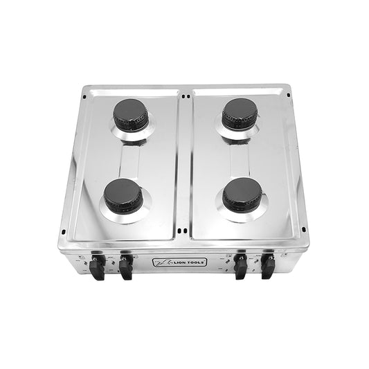 Estufa Mesa Gas 4 Quemadores Cuerpo y Cubierta Acero Inoxidable (0430)