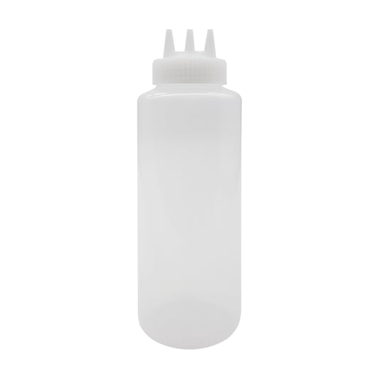 Recipiente Bote para Aderezo 3 Salidas Transparente 32 Onzas (MCDV32TC)